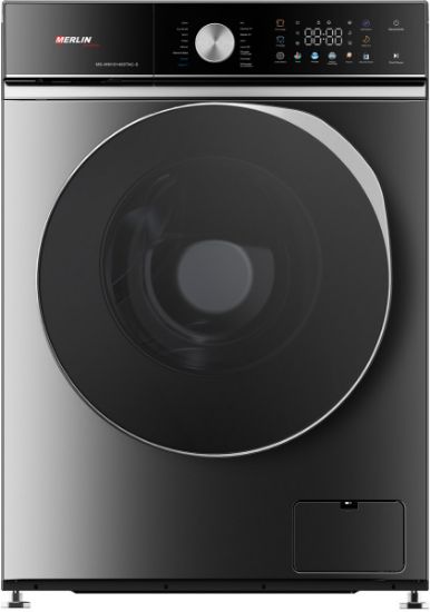 Lave-linge hublot 10 kg 1 400 tr/min Vapeur Silver - Merlin MS-WM101400TAC-S