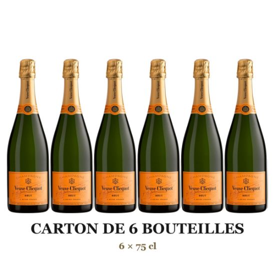 Champagne Brut Veuve Clicquot Carte Jaune – carton de 6 bouteilles de 75cl