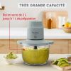 Hachoir Moulinex Choppeo DJ6031 – bol en verre 1 L utile, 4 lames, 500 W, 2 vitesses
