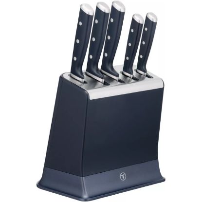 Bloc 5 couteaux avec aiguiseur intégré – Tefal Ever Sharp – bleu nuit