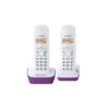 Téléphone fixe sans fil DECT Duo écran rétroéclairé répertoire 50 noms parme - Panasonic KX-TG1612FRF