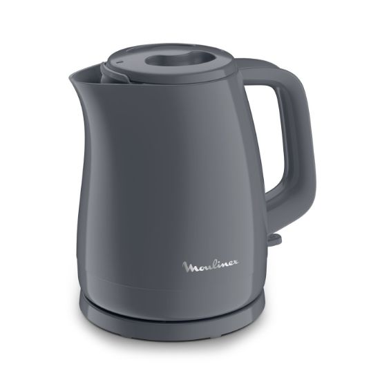 Bouilloire électrique Moulinex Plaino BY1M0B – 1,5 L, 2400 W, base 360°, grise