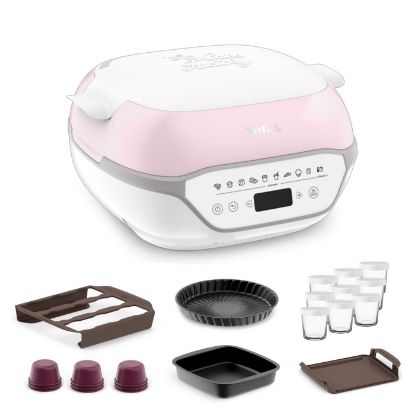 Machine à gâteaux Tefal Cake Factory Infinity KD8501 – 10 programmes, 1200 W, blanc et rose