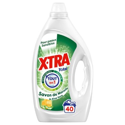 Lessive liquide X-TRA Total Marseille aloe vera 40 lavages 1,80 L