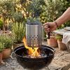 Cheminée d'allumage pour barbecue au charbon, acier galvanisé – Little Balance Baroud'Fire – argent