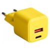 Chargeur secteur GaN Colorum USB-C 30 W + USB-A 18 W, jaune