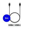 Câble USB-C vers USB-C 3 mètres charge et données – Vortex Electronics – noir