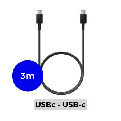 Câble USB-C vers USB-C 3 mètres charge et données – Vortex Electronics – noir