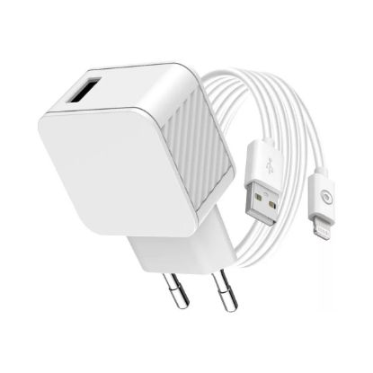 Pack Big Ben : chargeur secteur USB-A 12 W + câble Lightning MFi 1,2 m, recyclé