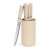 Set de 4 couteaux à steak lame inox 12,7 cm manche acacia FSC – Livoo MEC140 – bois