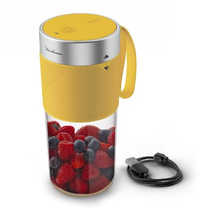 Mini blender portable Moulinex Lightmix LM1C02 – 300 ml, sans fil, rechargeable USB, jaune
