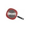 Poêle gril carrée 24 × 24 cm aluminium antiadhésif induction – Livoo Premier Chef MEP152 – rouge
