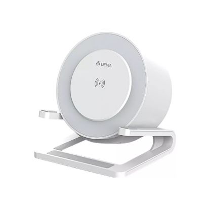 Lampe de nuit Devia 3 en 1 : enceinte Bluetooth 5 W et chargeur induction 15 W