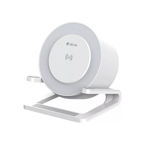 Lampe de nuit Devia 3 en 1 : enceinte Bluetooth 5 W et chargeur induction 15 W
