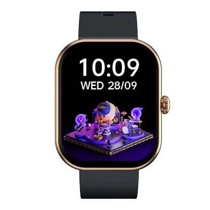 Montre connectée écran 2,01" étanche IP68 – Iconic inWatch II – boîtier doré, bracelet silicone