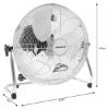 Ventilateur de sol en métal chromé 60 W – Klausberg KB-7516 – 3 vitesses, tête inclinable