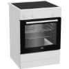 Cuisinière induction 3 foyers four 72 L chaleur brassée catalyse 60 cm - Beko FBE68112MWC