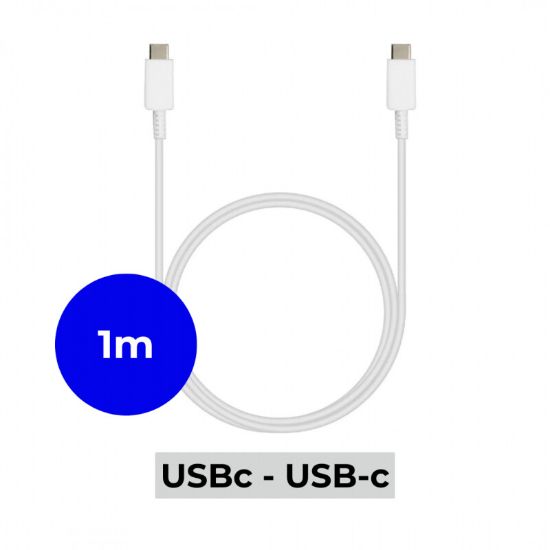 Câble USB-C vers USB-C 1 mètre charge et données – Vortex Electronics – blanc