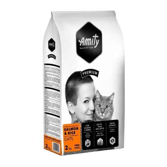 Croquettes chat Amity Premium saumon et riz – 2 kg