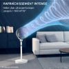 Ventilateur sur pied Rowenta Turbo Swift Silence QV5040F0 – oscillation 3D, 20 dB, 3-en-1 – Blanc