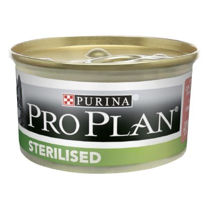 Pâtée chat Purina Pro Plan Sterilised saumon – carton de 24 boîtes de 85 g