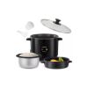 Cuiseur à riz 1,8 L 700 W avec panier vapeur et maintien au chaud – Schneider Souffle de riz – noir