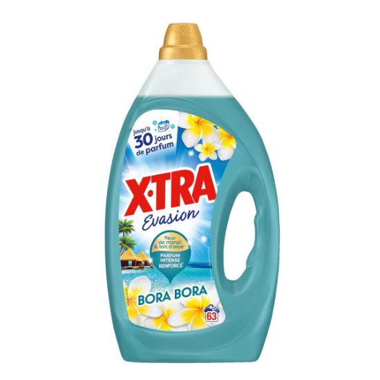 Lessive liquide X-TRA évasion bora bora 63 lavages 2,835 L