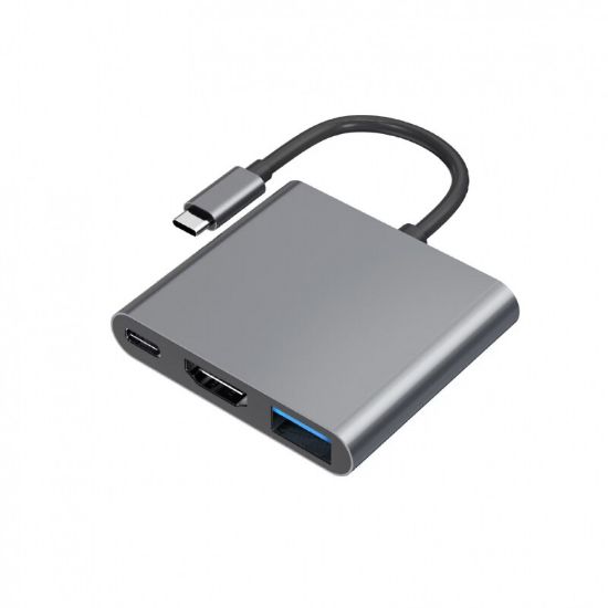 Adaptateur USB-C 3 en 1 : HDMI 4K, USB-A 3.0 et USB-C de charge – Vortex Electronics ADP_MAC