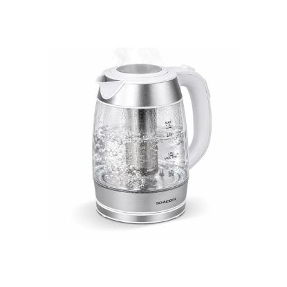 Bouilloire théière en verre 1,7 L 2200 W 5 températures avec infuseur inox – Schneider SCKE236TP