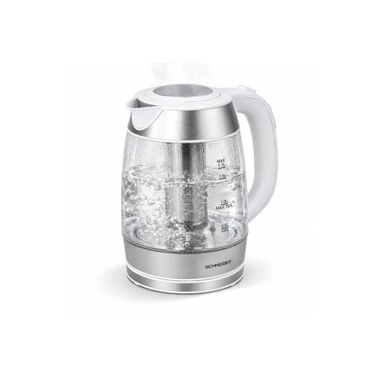 Bouilloire théière en verre 1,7 L 2200 W 5 températures avec infuseur inox – Schneider SCKE236TP