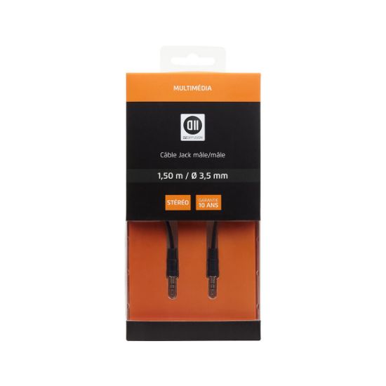 Câble audio jack 3,5 mm mâle/mâle 1,5 m D2 Diffusion (MU)