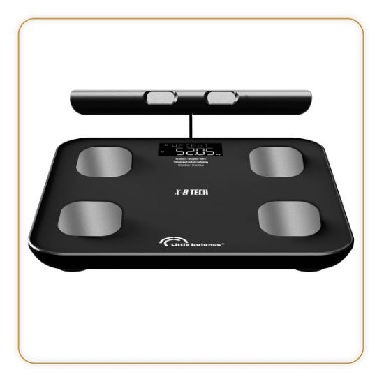 Impédancemètre connecté 8 électrodes 19 analyses Bluetooth – Little Balance Cardio IC-X8 Tech – noir