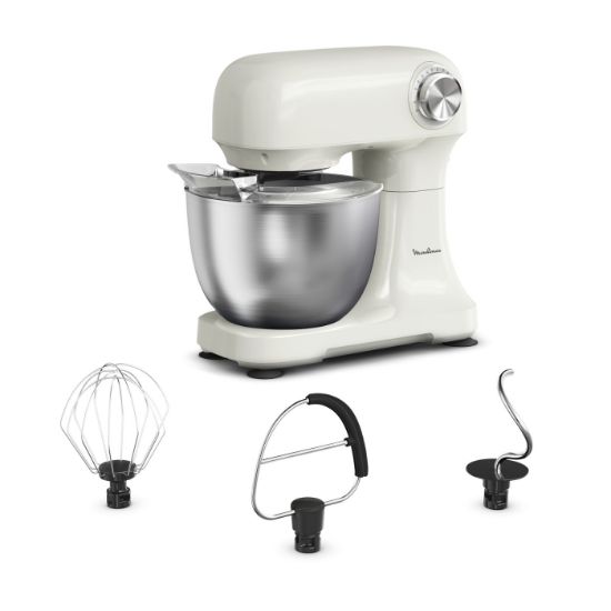 Robot pâtissier Moulinex Bake Easy QA140A – compact, bol inox 3,5 L, 500 W, 12 vitesses