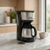 Cafetière filtre isotherme 900 W, 8 tasses, verseuse inox – Little Balance Easy Thermo – noir et inox