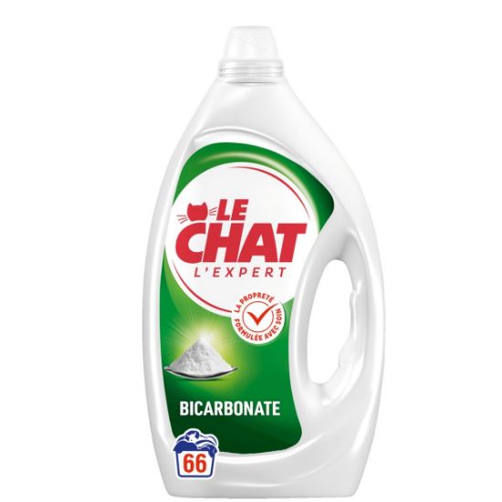 Lessive liquide Le Chat l'expert bicarbonate 66 lavages 2,97 L