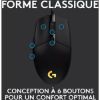 Souris gaming filaire Logitech G203 Lightsync – noir