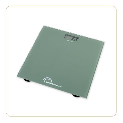 Pèse-personne électronique 180 kg, plateau verre trempé – Little Balance Starty SB – vert cactus
