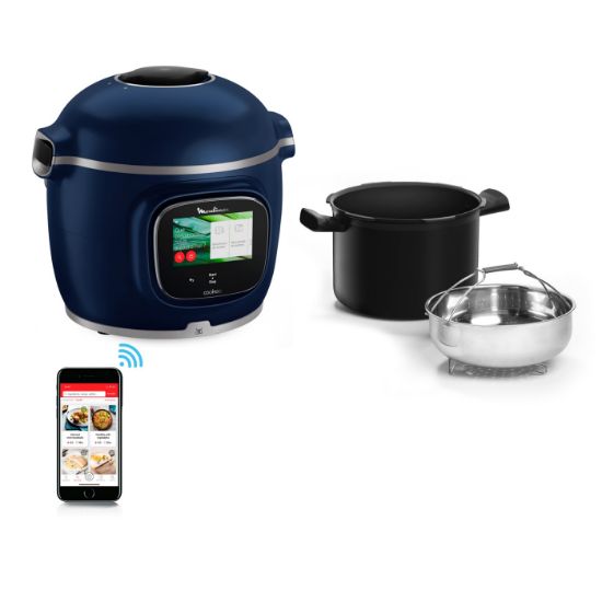 Multicuiseur Moulinex Cookeo Touch Pro CE9434 – balance intégrée, Wi-Fi, 6 L, bleu