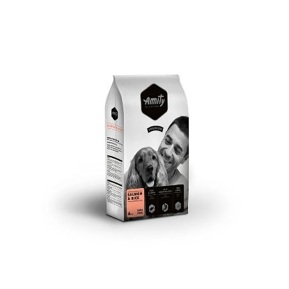 Croquettes chien Amity Premium saumon et riz – 4 kg