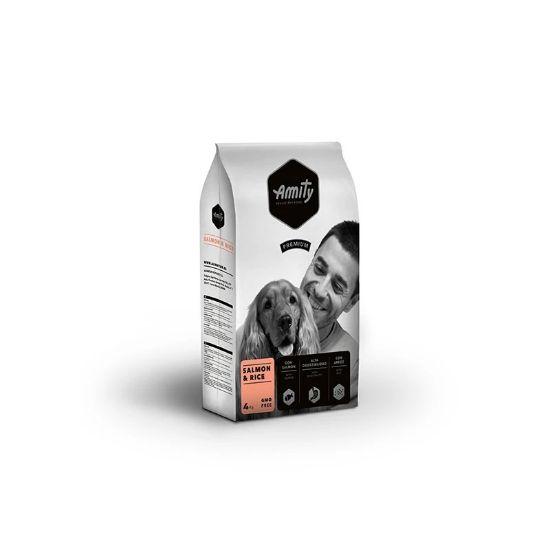 Croquettes chien Amity Premium saumon et riz – 4 kg