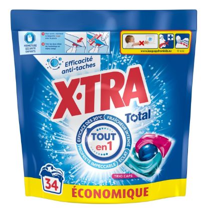 Lessive en capsules X-TRA Total trio-caps Total × 34 408 g