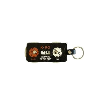 Compteur de points de pétanque porte-clés à molettes « Nous » et « Eux » – K-Ro – noir