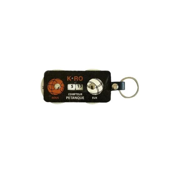 Compteur de points de pétanque porte-clés à molettes « Nous » et « Eux » – K-Ro – noir