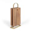 Set de 4 planches à découper en acacia FSC 22 × 14 cm avec support métal – Livoo MES152 – bois