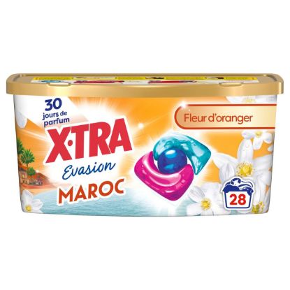 Lessive en capsules X-TRA évasion trio-caps maroc × 28