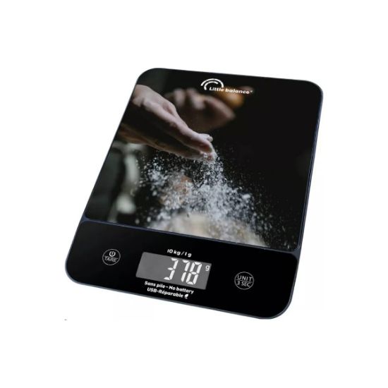 Balance de cuisine 10 kg rechargeable USB sans pile – Little Balance Happy Genius 10 – motif Pâtisserie