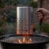 Cheminée d'allumage pour barbecue au charbon, acier galvanisé – Little Balance Baroud'Fire – argent