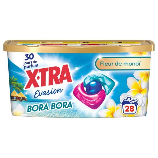 Lessive en capsules X-TRA évasion trio-caps bora bora × 28