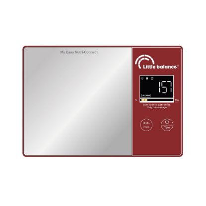 Balance de cuisine connectée 5 kg, appli Fitdays+ – Little Balance My Easy Nutri-Connect – rouge et inox