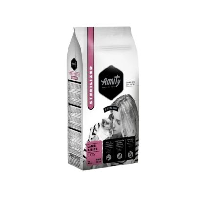 Croquettes chat stérilisé Amity Premium agneau et riz – 2 kg